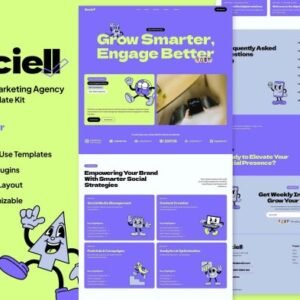 Sociell  – Kit de plantillas Elementor para agencia de marketing en redes sociales